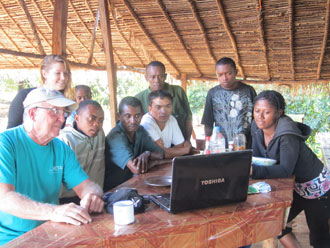 Lee Kallstrom with students in Madagascar