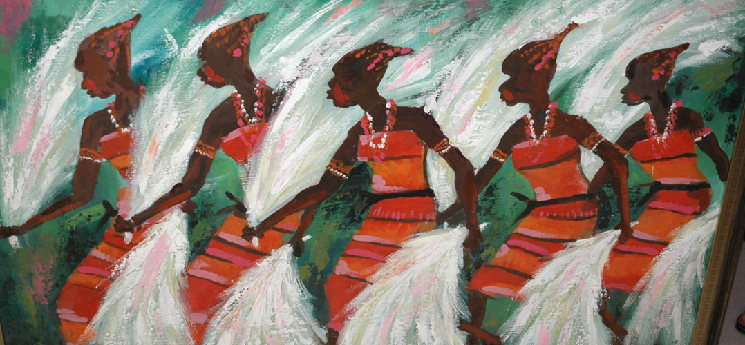 African painting of dancers